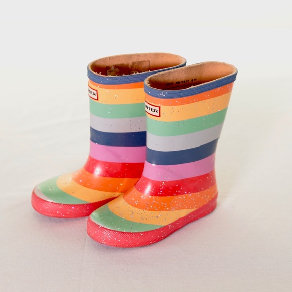 Hunter Kids Rainbow Glitter Rain Boots Toddler/Kids Unisex Size UK 8 / US 9B 10G - Picture 2 of 10